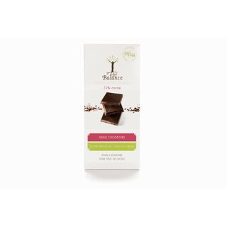 Balance dark chocolate 72% with cocoa nibs, 85g